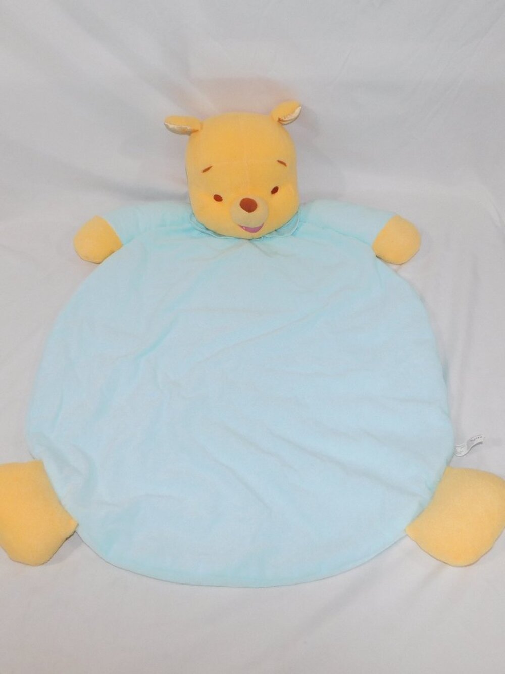 VTG 2006 Fisher Price Winnie the Pooh Lg Baby Play Mat Blanket Plush Blue lovey
